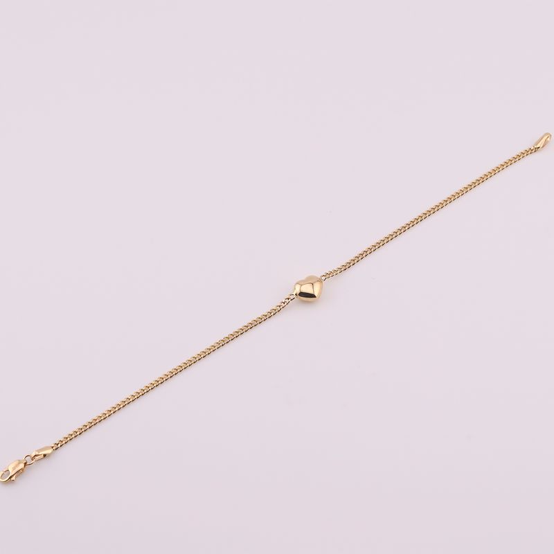 Pulsera Corazon Inflado  14k 2.3g 17cm