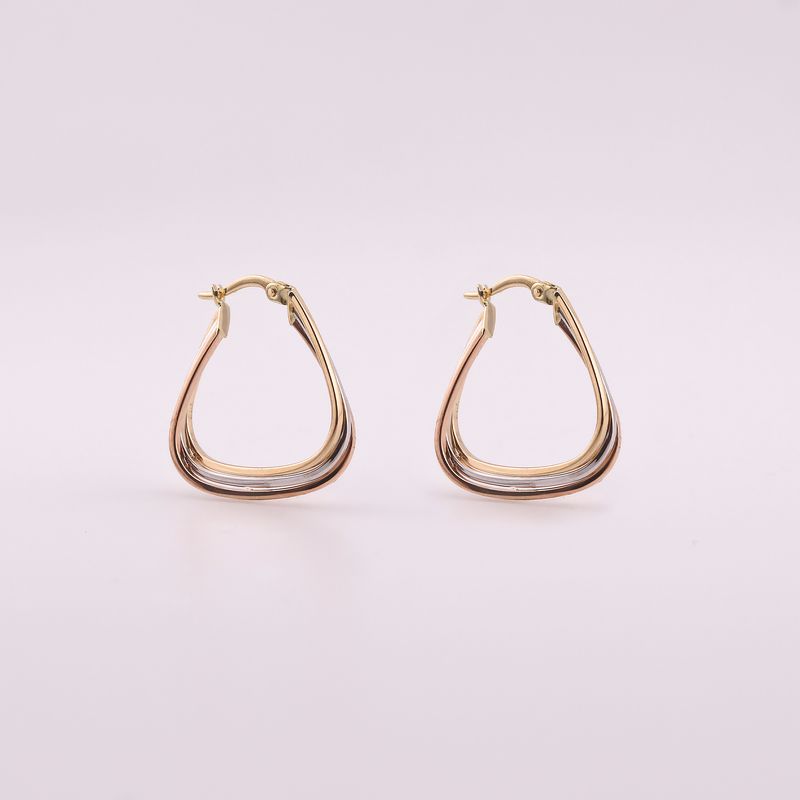 Arracadas Triple Tonos 14k 2.4g