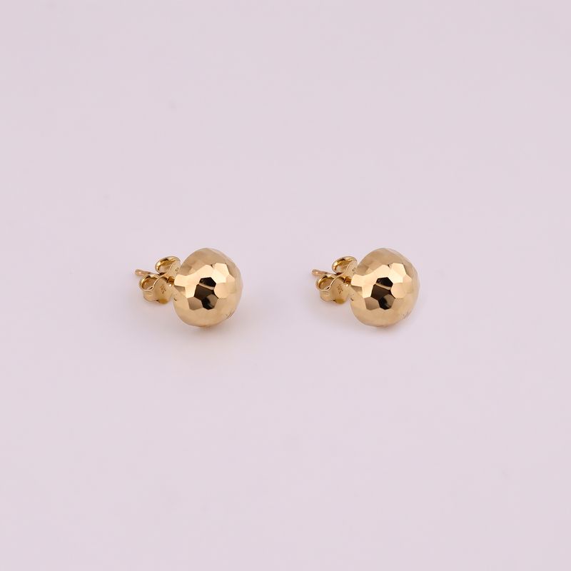 Aretes Hongo Diamantado 14k 1.5g