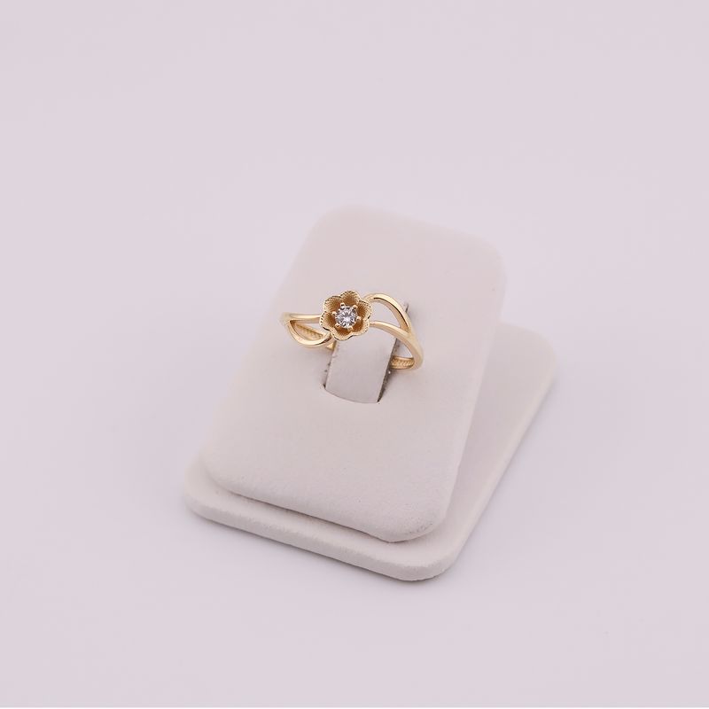 Anillo Flor C/p 14k 1.9g #8