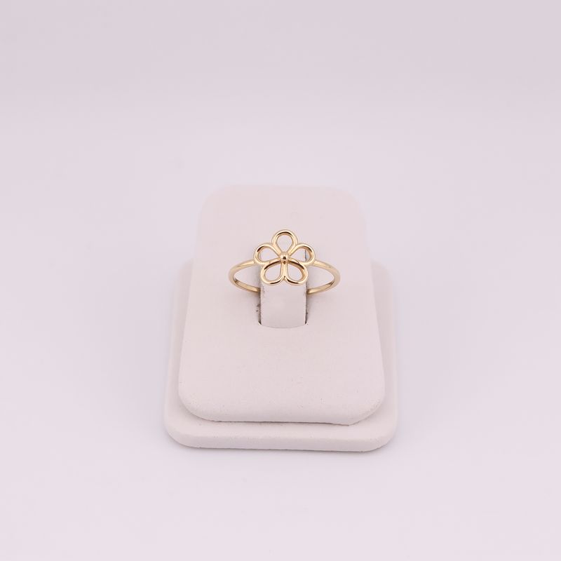 Anillo Flor Liso 14k 1.1g  #7