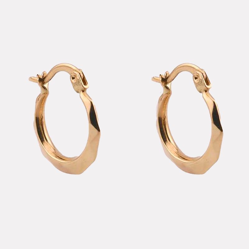 Arracadas Canasta Facet. 14K 1.2g