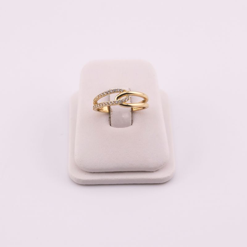 Anillo Ondas C/p 14k 1.9g #8