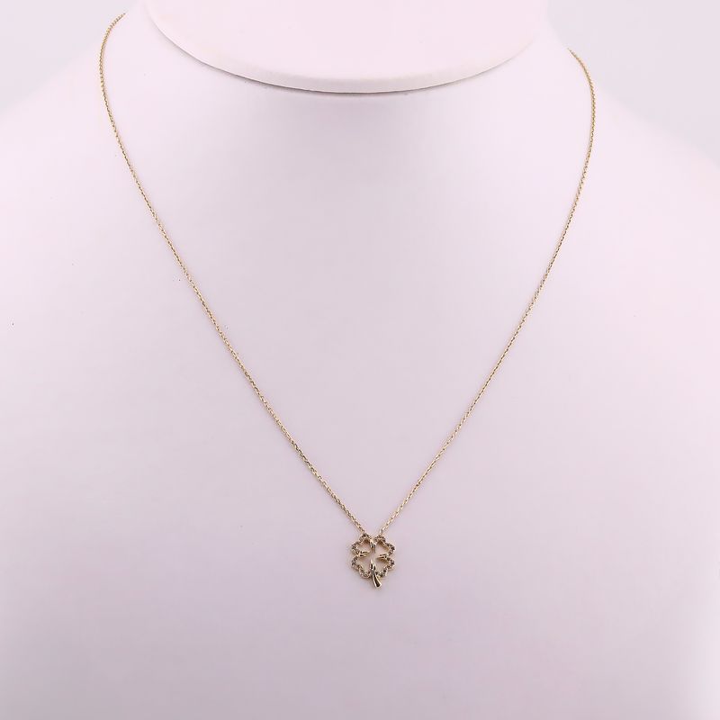 Gargantilla Trebol P/blca 14k  2.2g