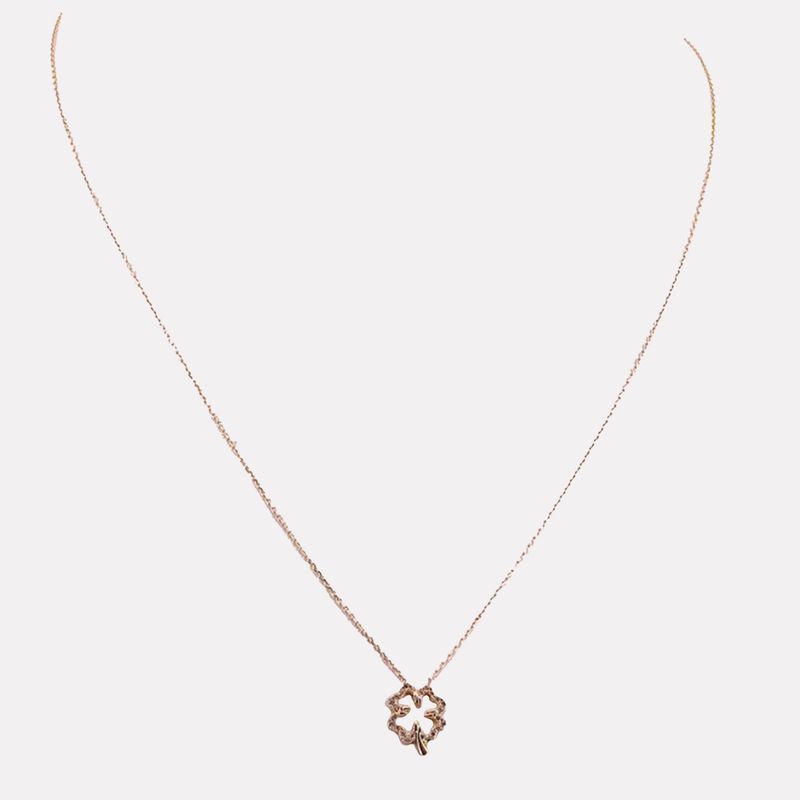 Gargantilla Trebol P/blca 14K 2.2g