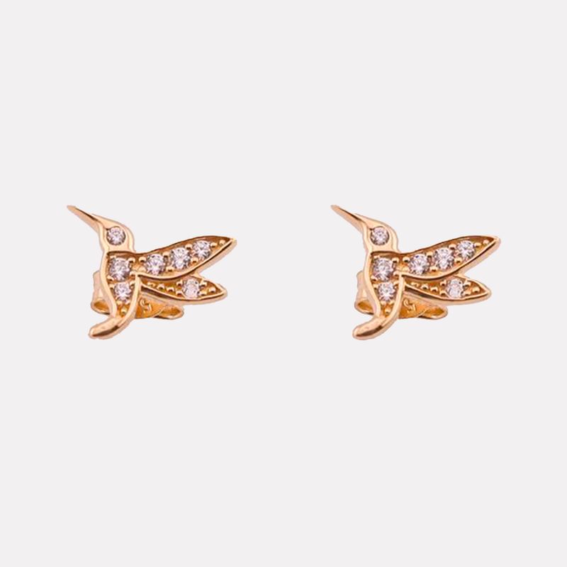 Aretes Colibrí 14K. 1.4g
