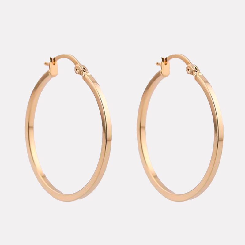 Arracadas Cuadro Lisas 14K 2g