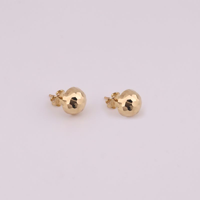 Aretes Hongo Diamantado 14k 1.5g