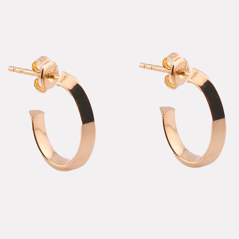 Aretes Tubo Triangulo 14K. 1.7g