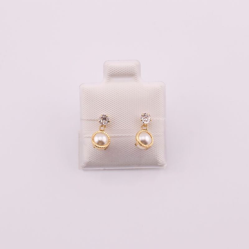 Broqueles Colgante Perla 10k 0.4g