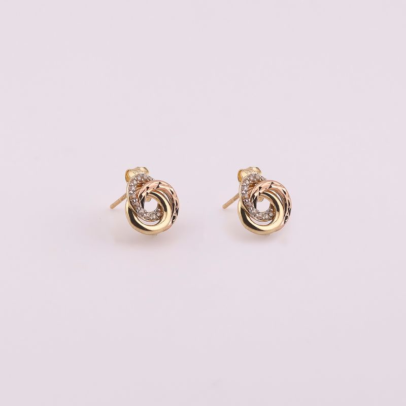 Aretes Circulos 3tns C/p 14k. 2.0g