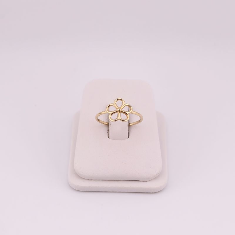 Anillo Flor Liso 14k 1.3g  #8