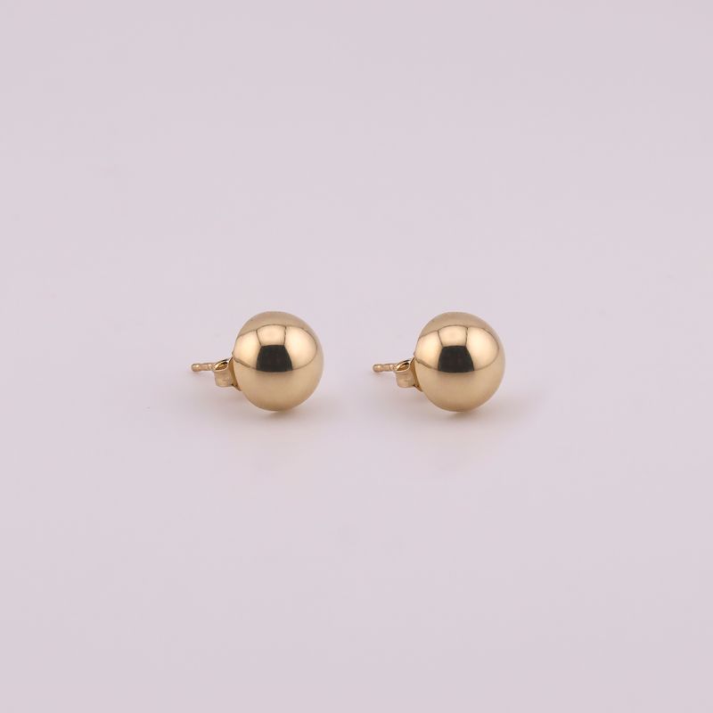 Aretes Hongo Liso 14k 1.8g