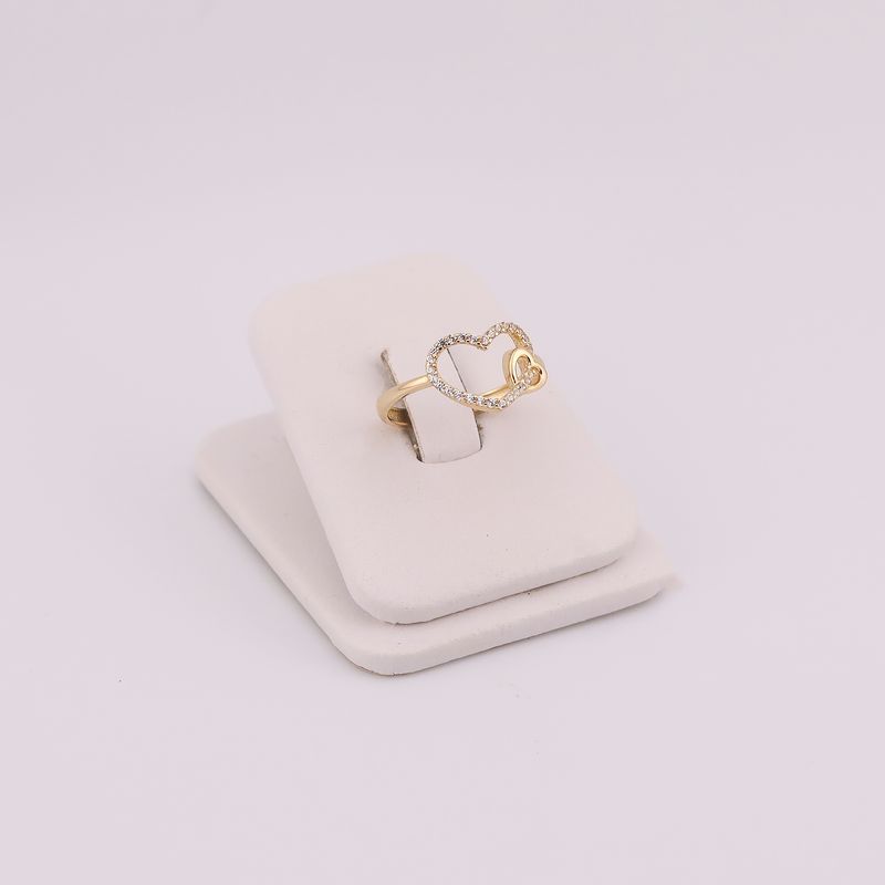 Anillo Doble Corazon C/p 14k 1.6g #7