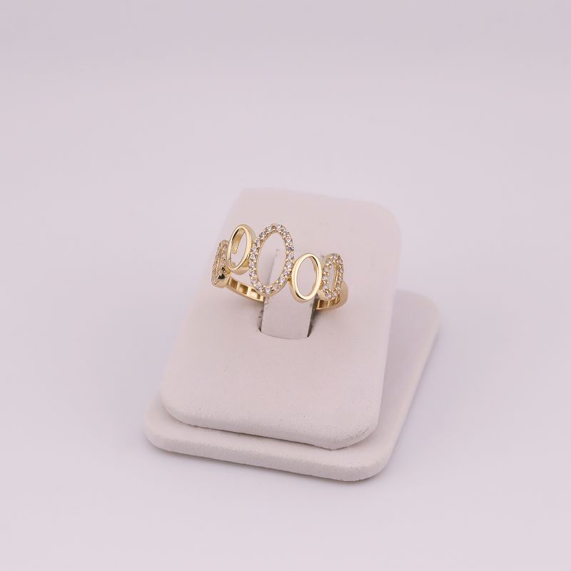Anillo Ovalos Liso 14k 1.9g #8