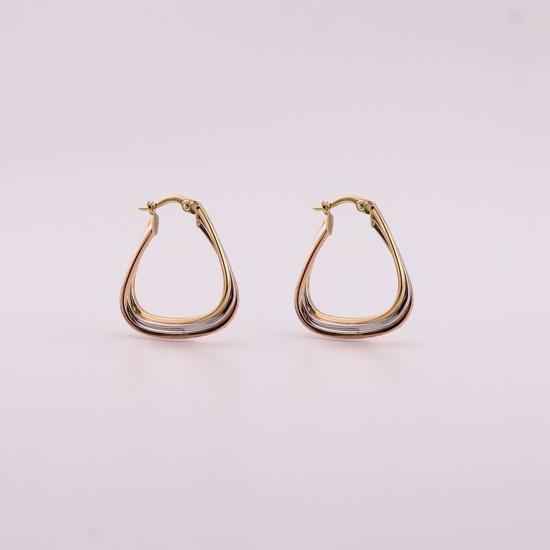 Arracadas Triple Tonos 14k 2.4g