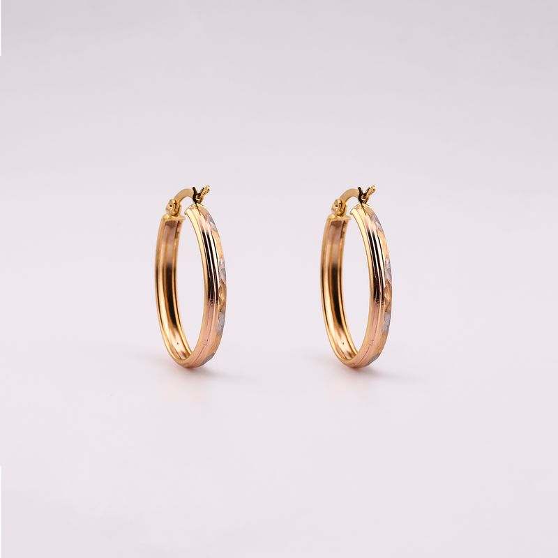 Arracadas Ovalo Dimant. 3 Tnos 14k 3g