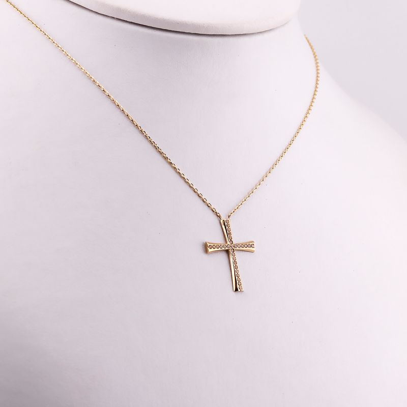 Gargantilla Cruz C/p 14k 2.2g