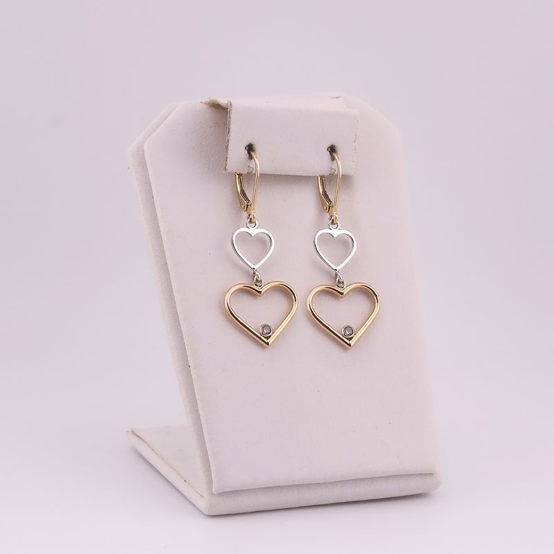 Aretes Huggies Corazon 14k 2.2g