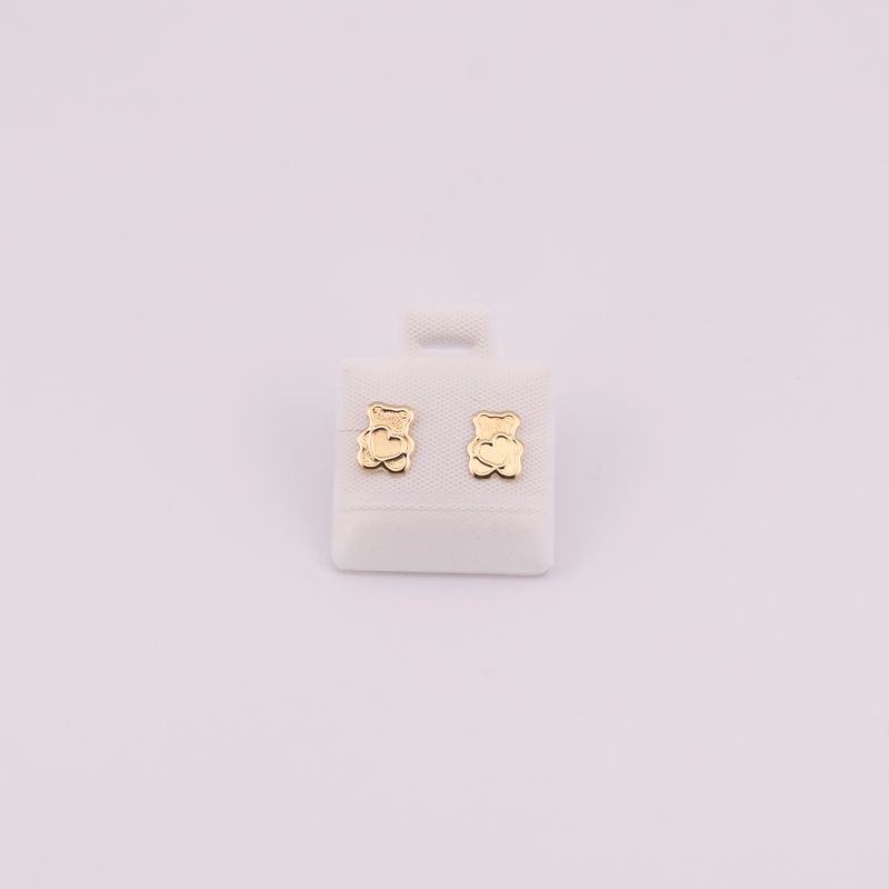 Broqueles Oso Platinado 10k 0.3g