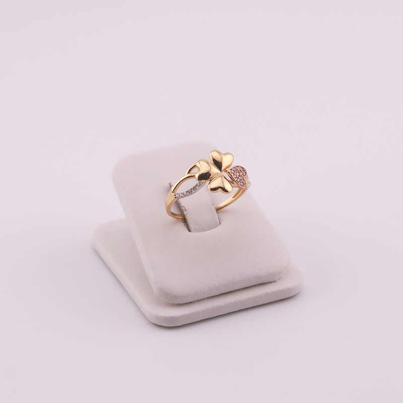 Anillo Trebol C/p 10k 1.8g