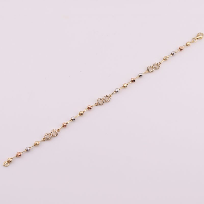 Pulsera Infinito/borlas Diamant. 14k 3.5g 17cm