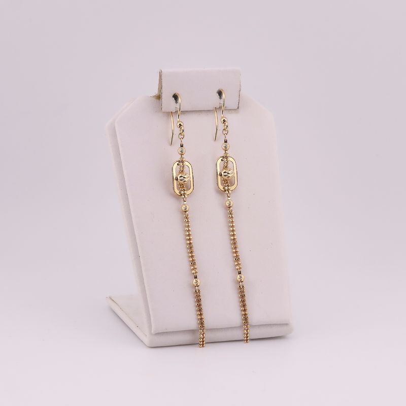 Aretes Largos Puntos 14k 3.2g