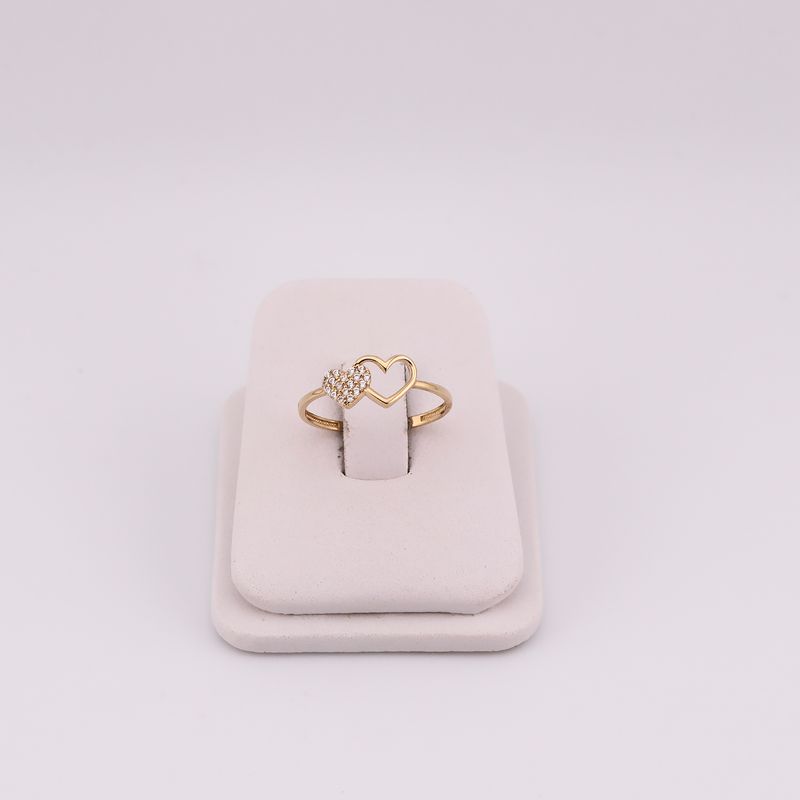 Anillo Doble Corazon C/p 14k 1g #8