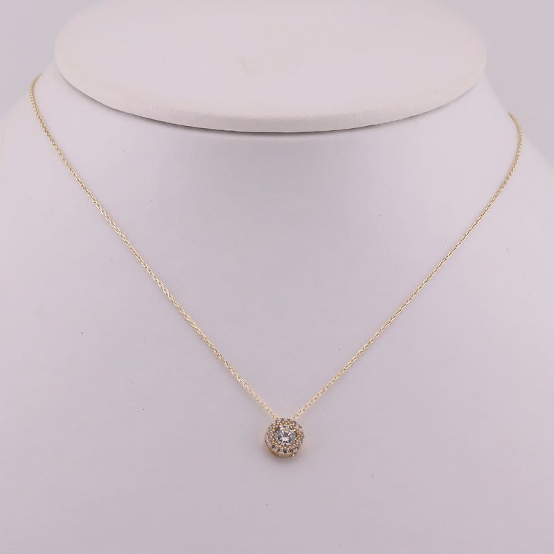 Gargantilla Piedra Blanca 14k 1.8