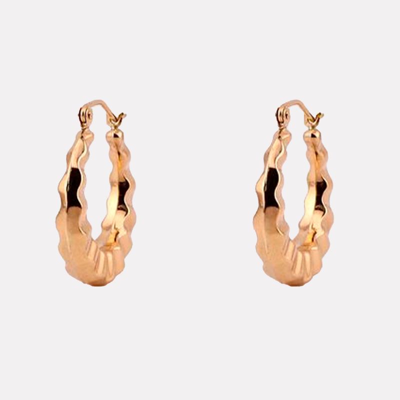 Arracadas Canasta Relimadas 14K 1.9g