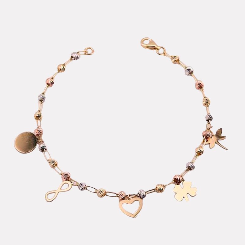 Pulsera Golg. Dimant. 14K 3.4g 16cm
