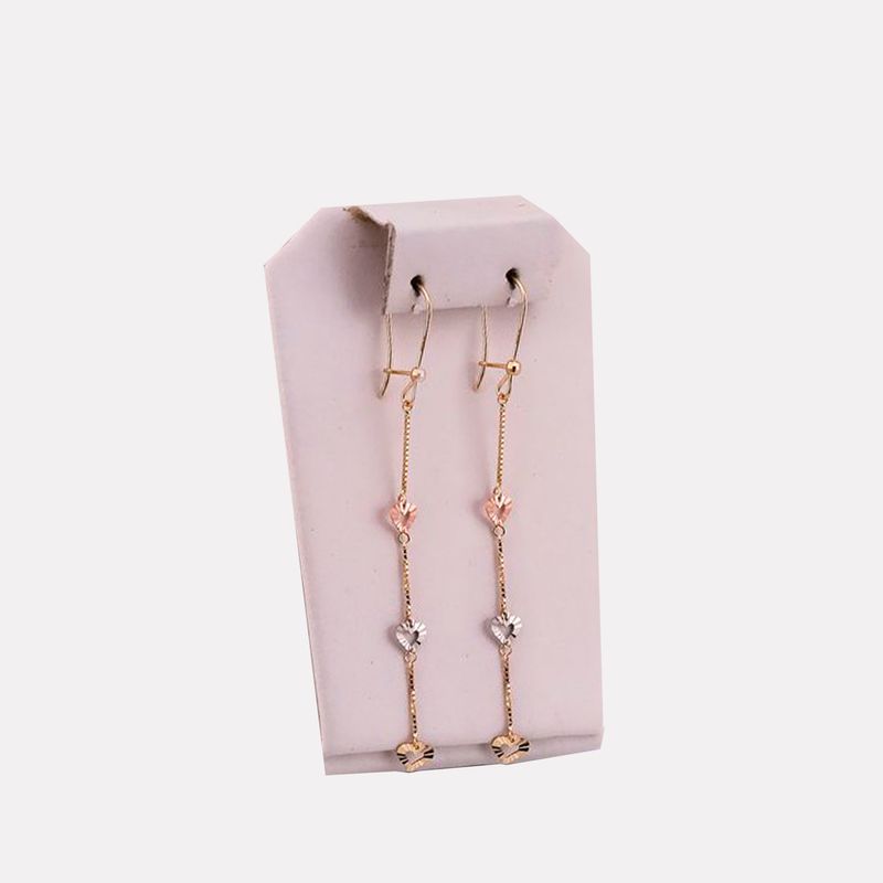 Aretes Largos Crzones 3tns 14K 1.4g
