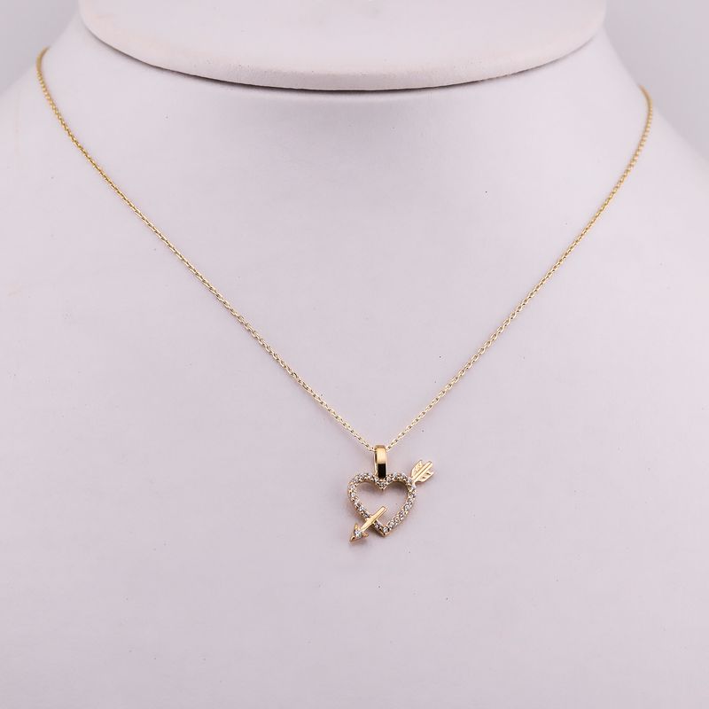 Gargantilla Corazon Flechado 10k 1.7g