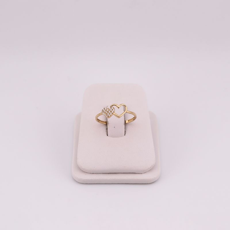Anillo Doble Corazon C/p 14k 1g #8