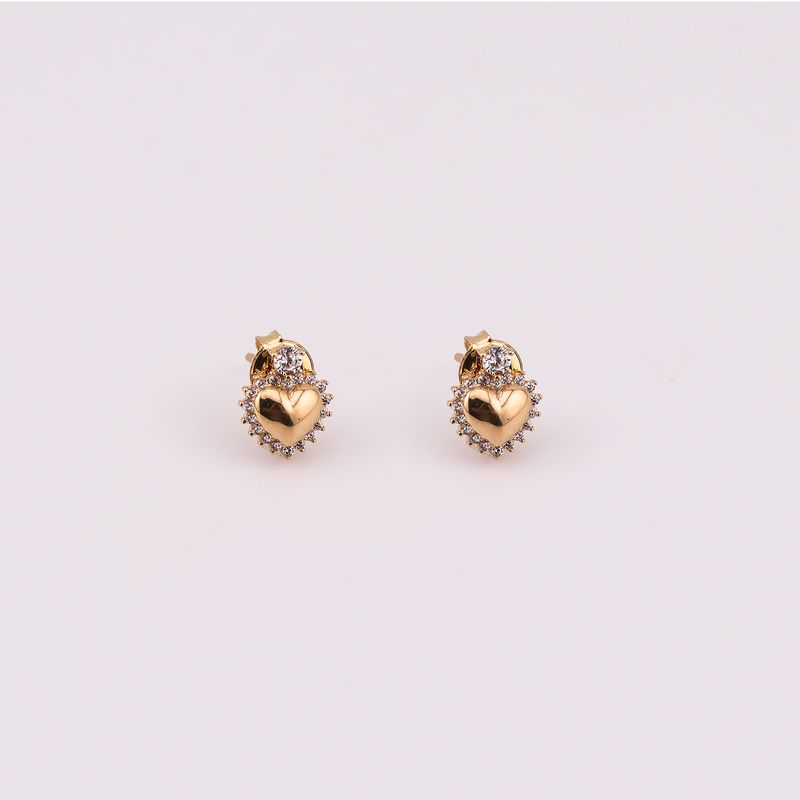 Aretes Corazon C/p 14k 1.6g