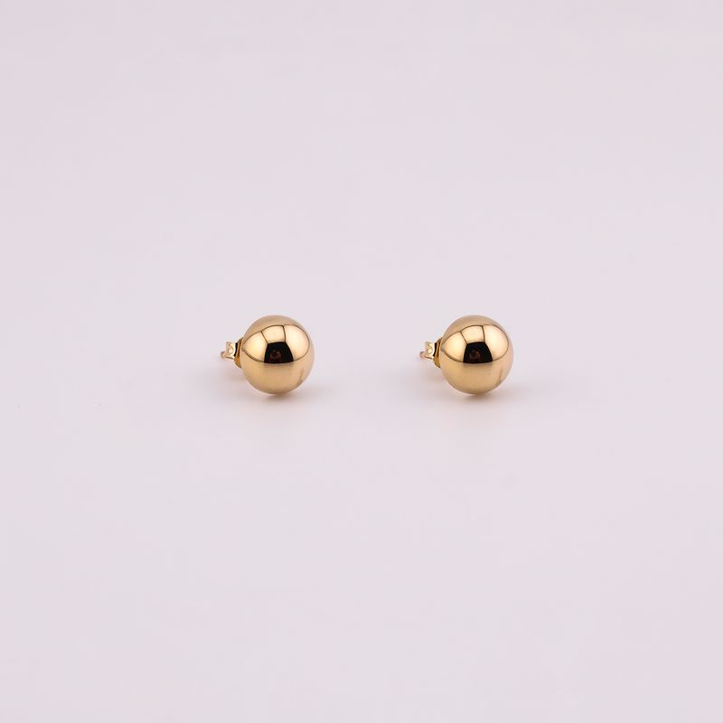 Aretes Hongo Liso 14k 1.8g