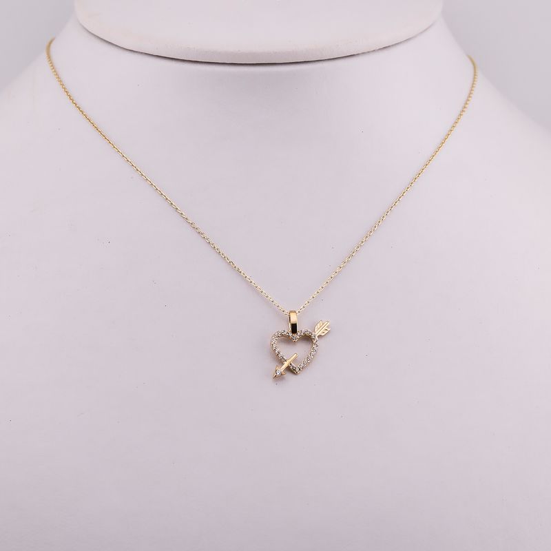 Gargantilla Corazon Flechado 10k 1.7g