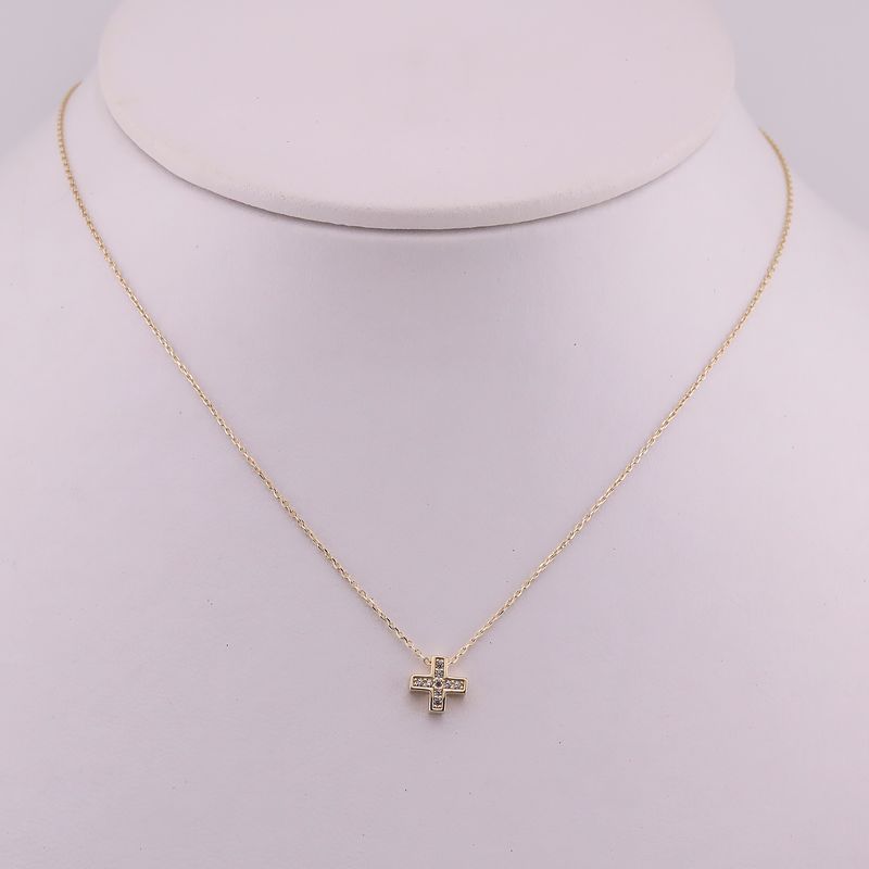 Gargantilla Cruz C/p 14k 1.6g