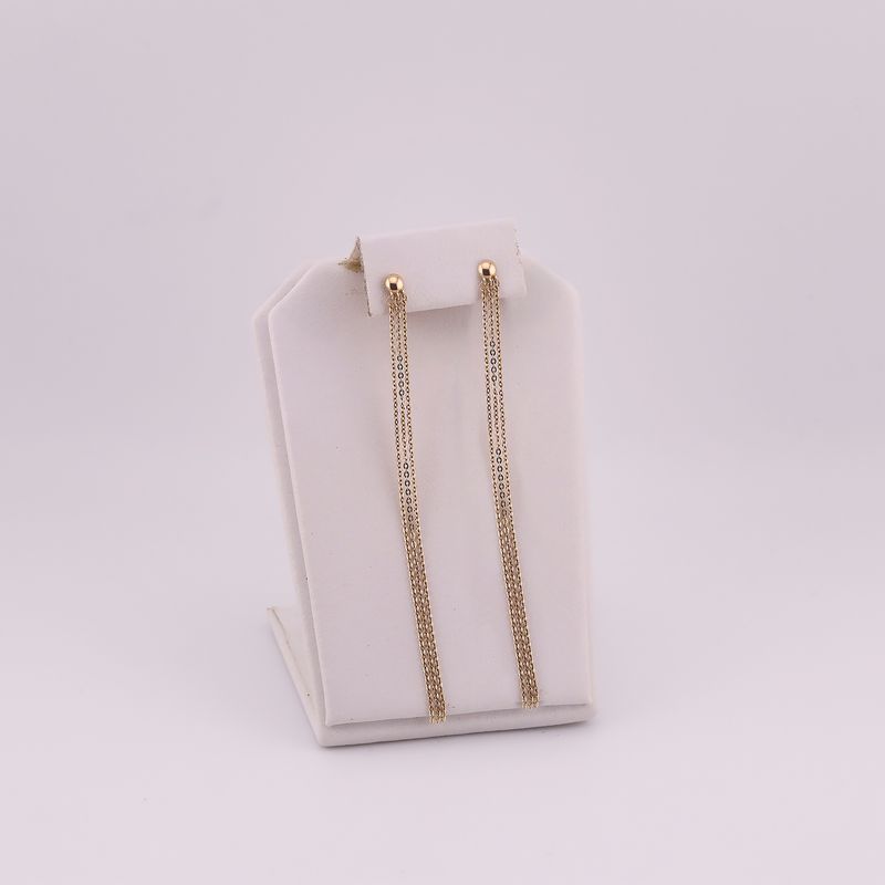 Aretes Largos Cadena 14k. 1.7g