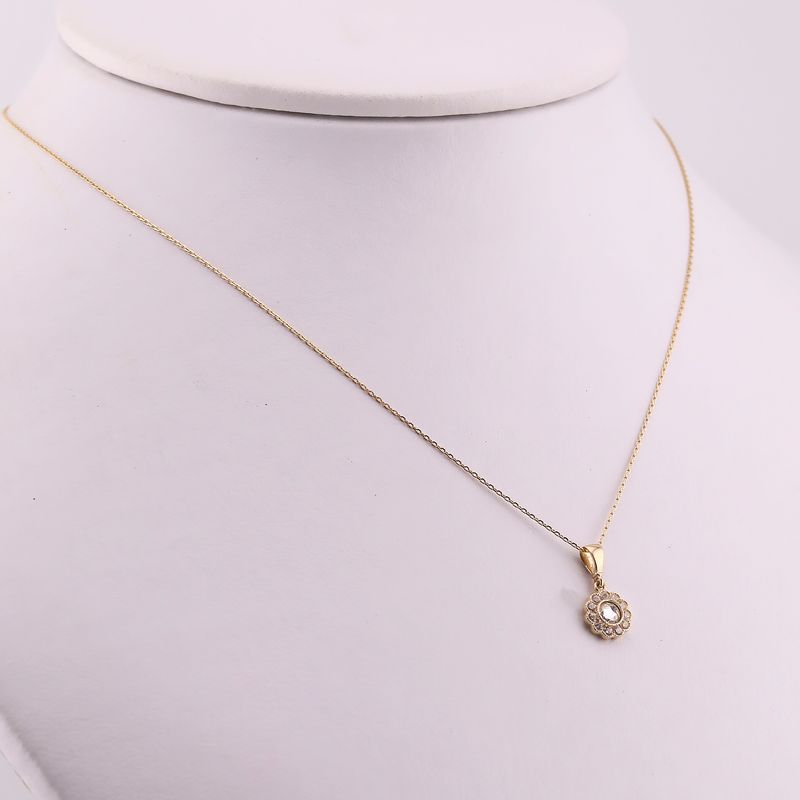 Gargantilla Flor C/p 14k 1.6g