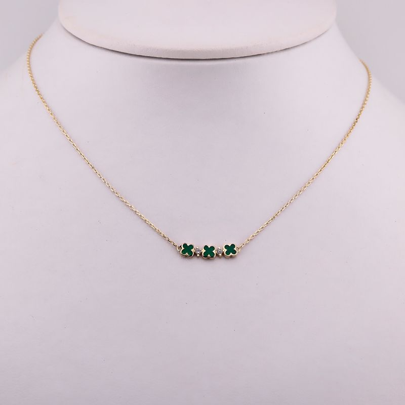 Gargantilla Tipo Van Cleef Verd 14k 2.0g