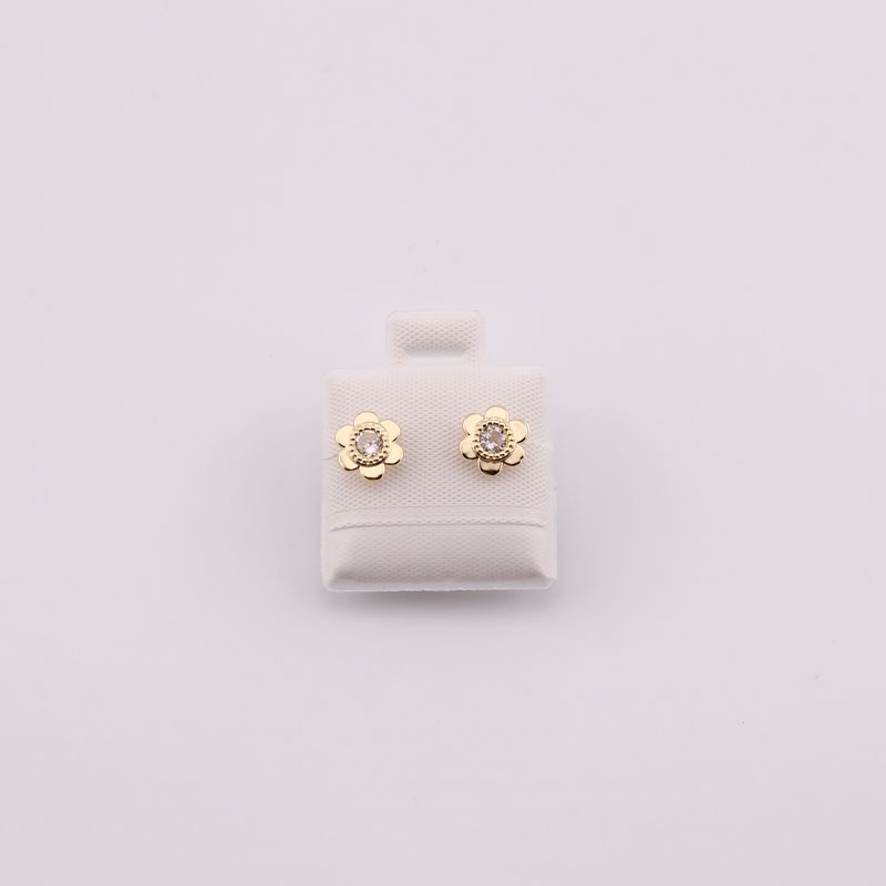 Broqueles Flor Bolitas 10k 0.5g