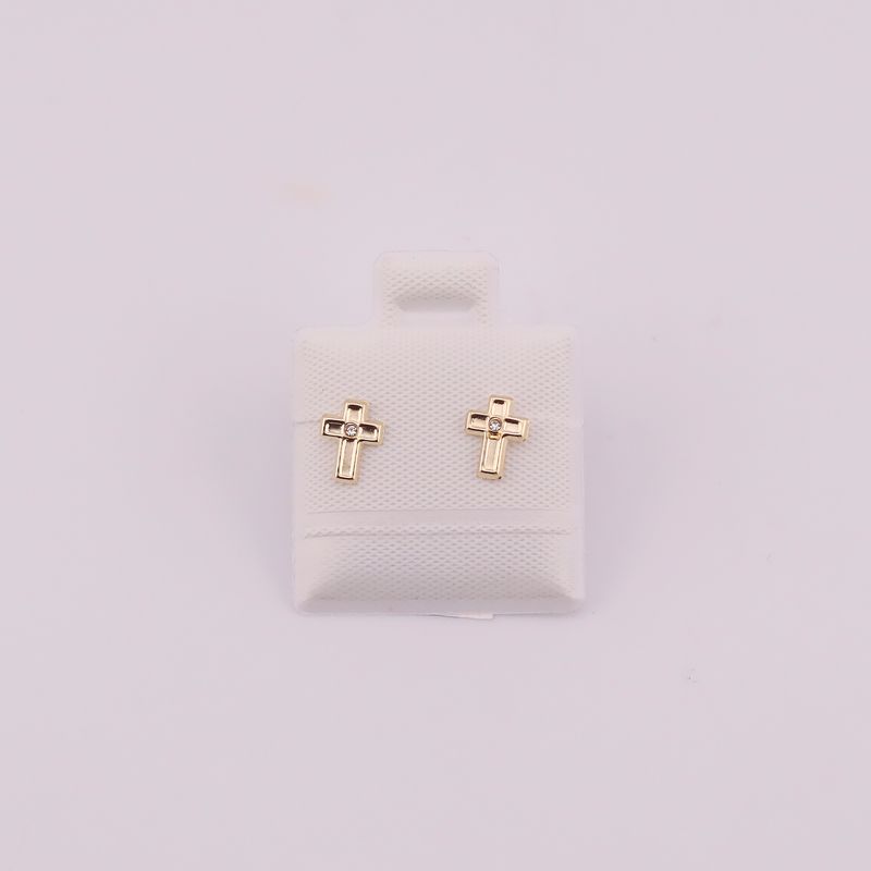 Broqueles Cruz Satinada 10k 0.2g