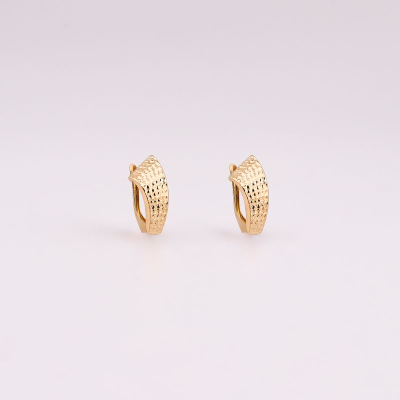 Aretes Placa Relimados 14k 1.8g