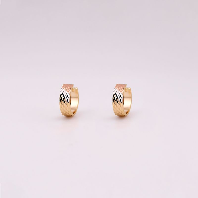 Aretes Huggie Ancho Diamant. 14k 2.6g