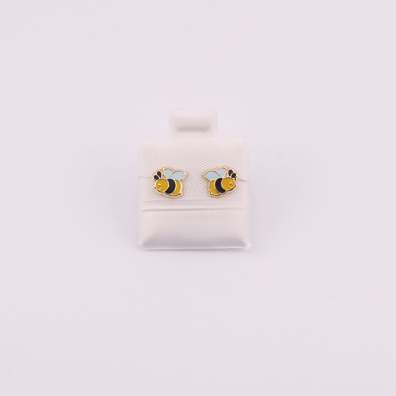 Broqueles Abeja Esmaltada 10k 0.2g