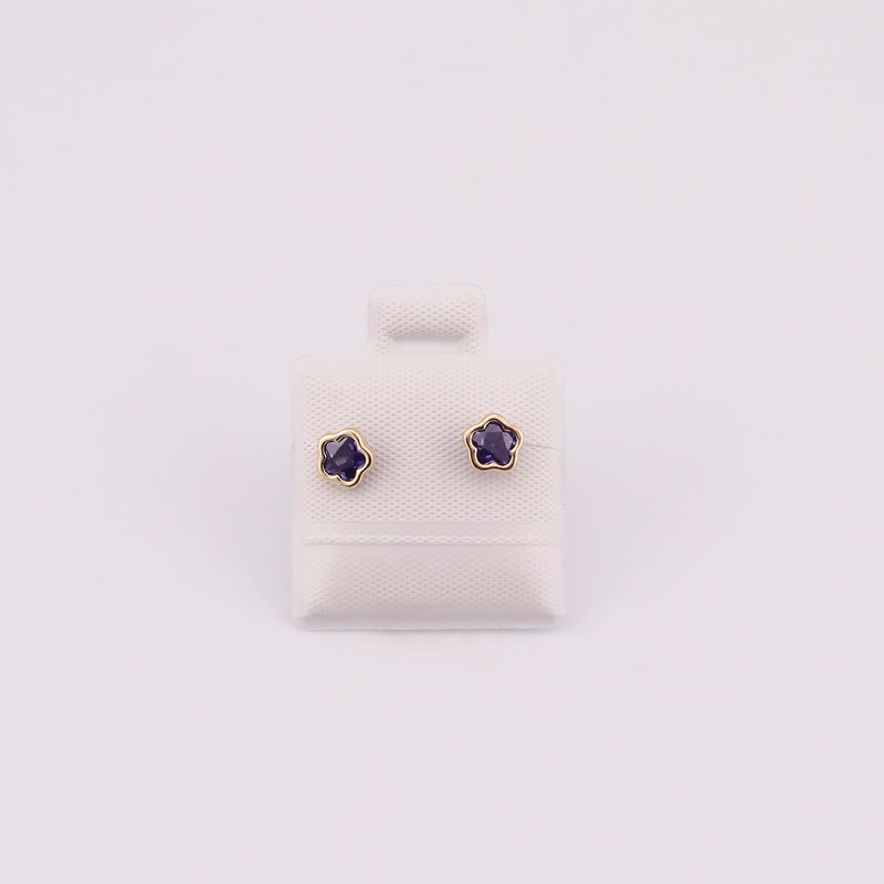 Broqueles Bisel Flor #5 10k 0.5g