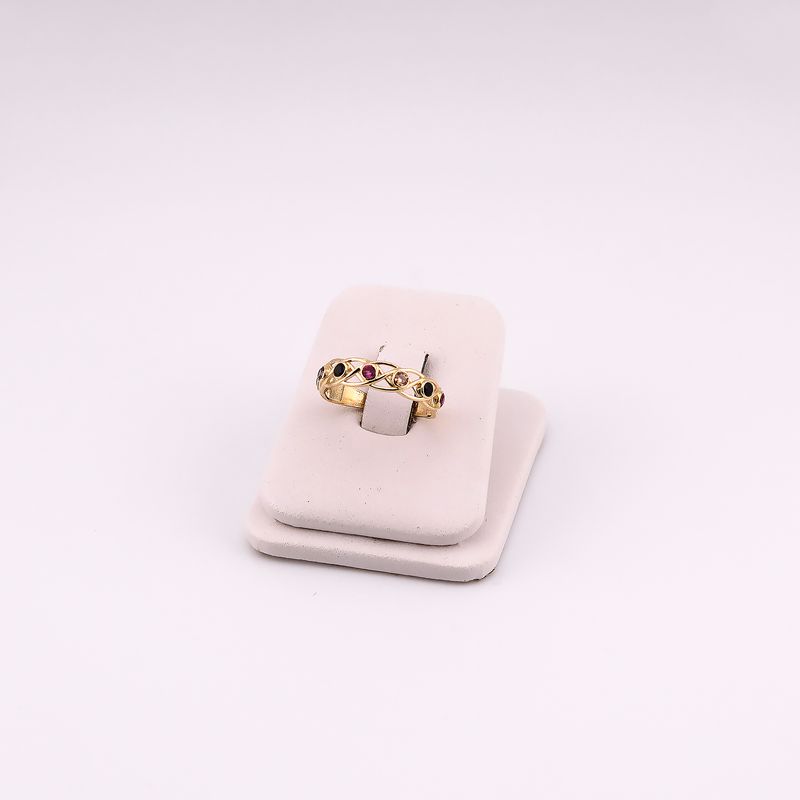 Anillo Trenzado C/p Colores 14k 1.6g #7