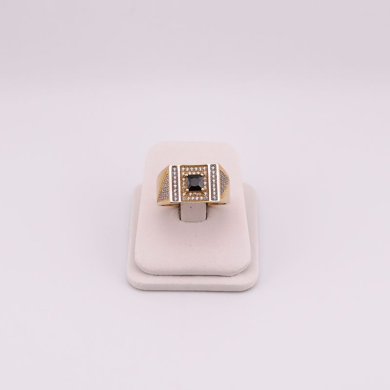 Anillo C/p Bca Y Ngra 14k 6.7g #10.5