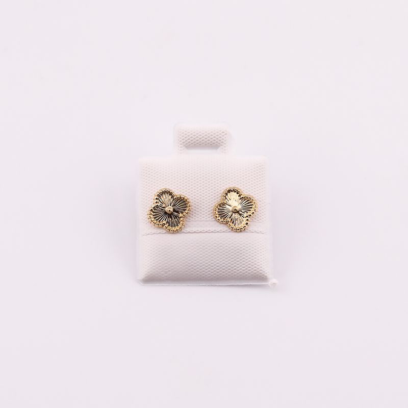 Broqueles Flor De 4 Hojas 10k 0.2g